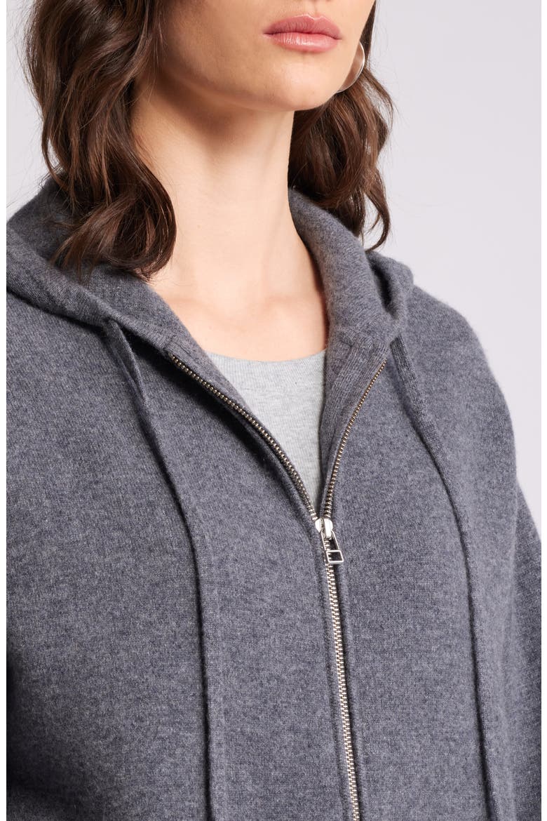 Wool Blend Zip Hoodie Cardigan, Alternate, color, GREY DARK HEATHER