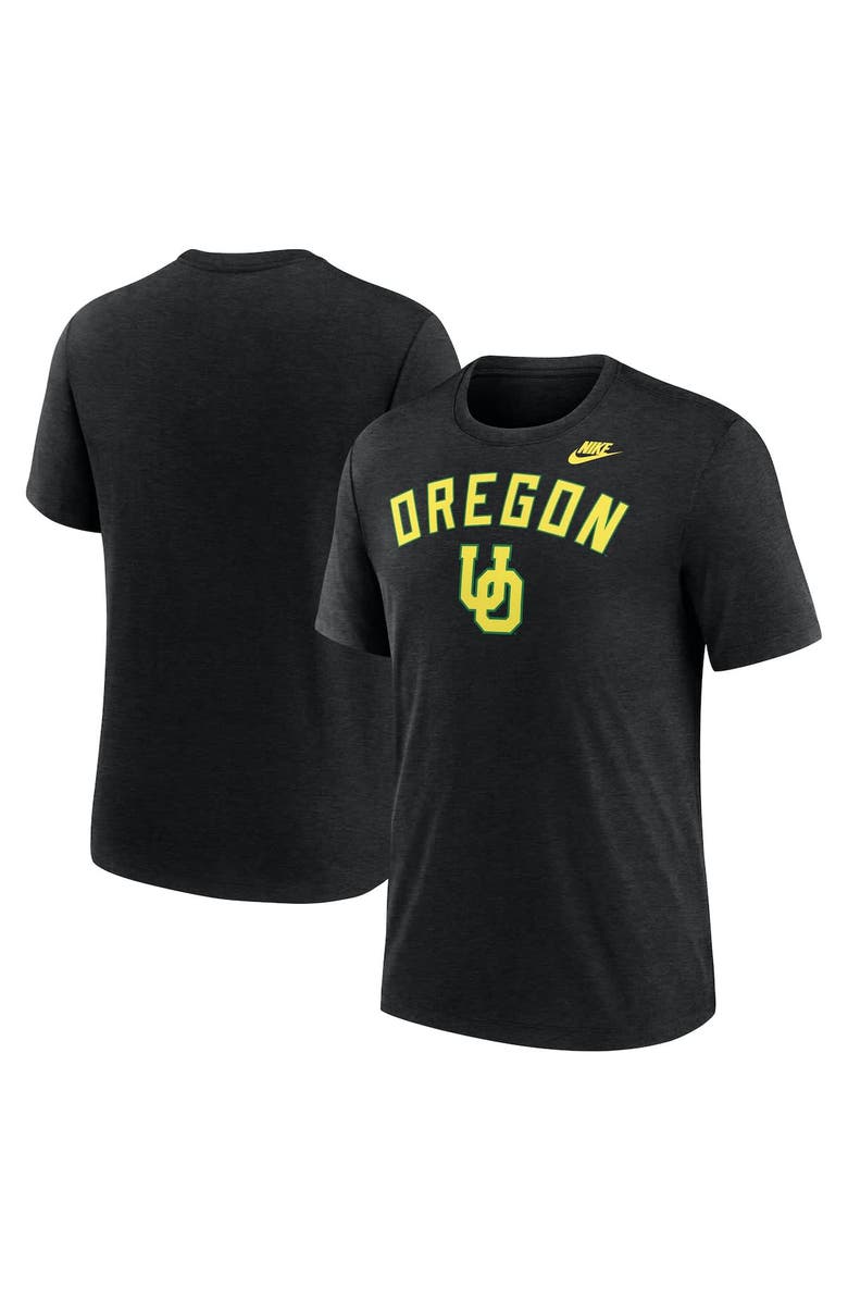 Nike Men's Nike Heather Black Oregon Ducks Legacy Arch Tri-Blend T-Shirt, Main, color,