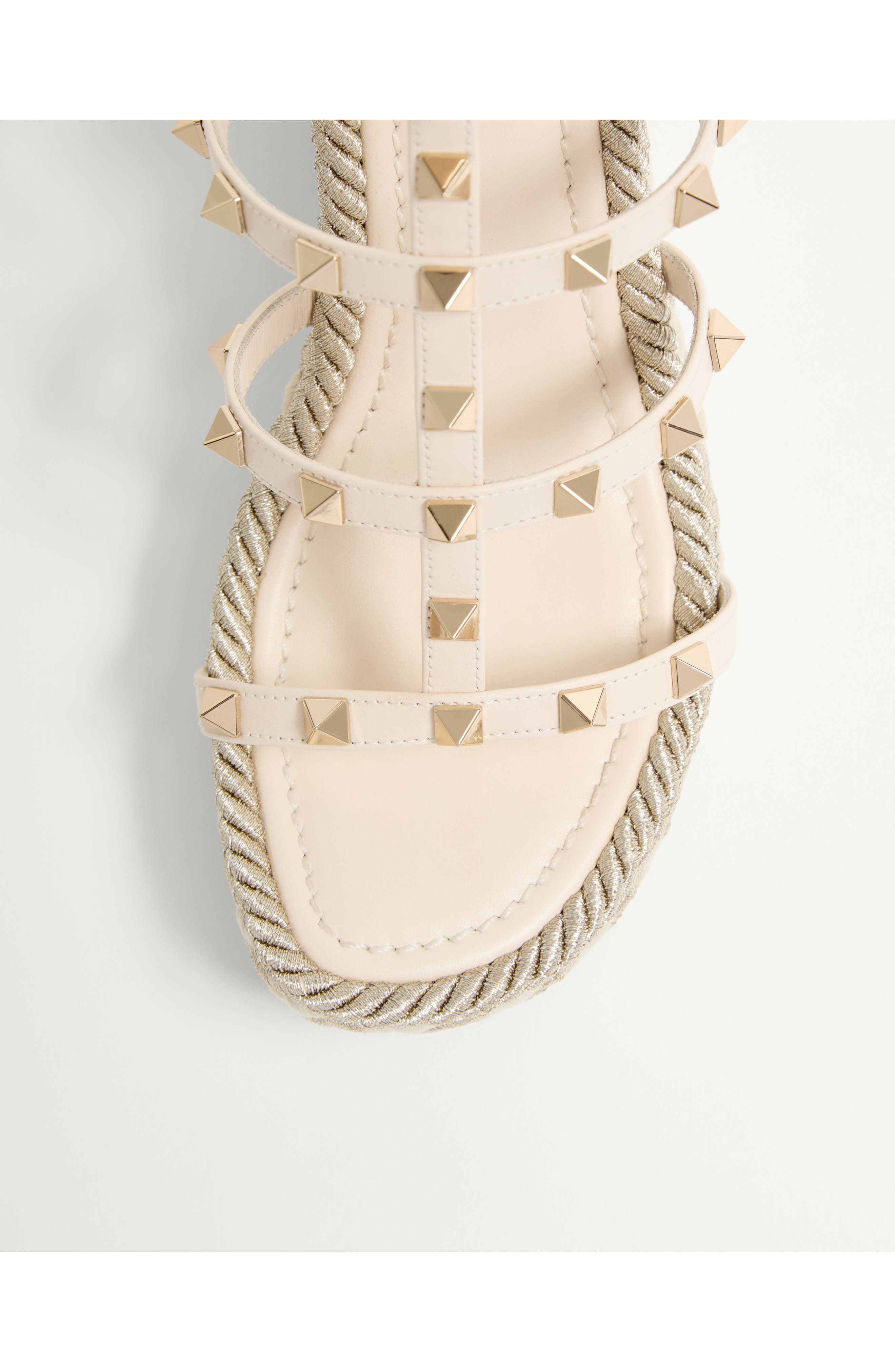 Rockstud Ankle Strap Wedge Sandal, Alternate, color, IVORY