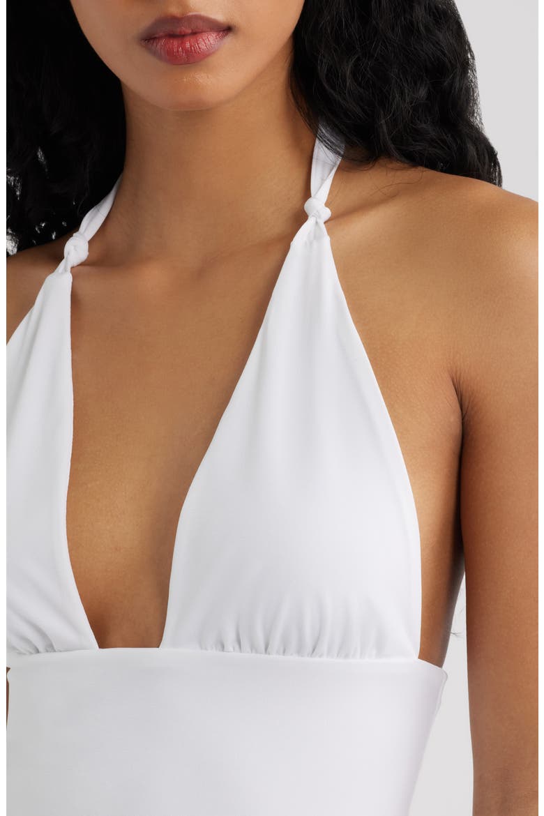 Jade Knit Plunge Halter Top, Alternate, color, WHITE