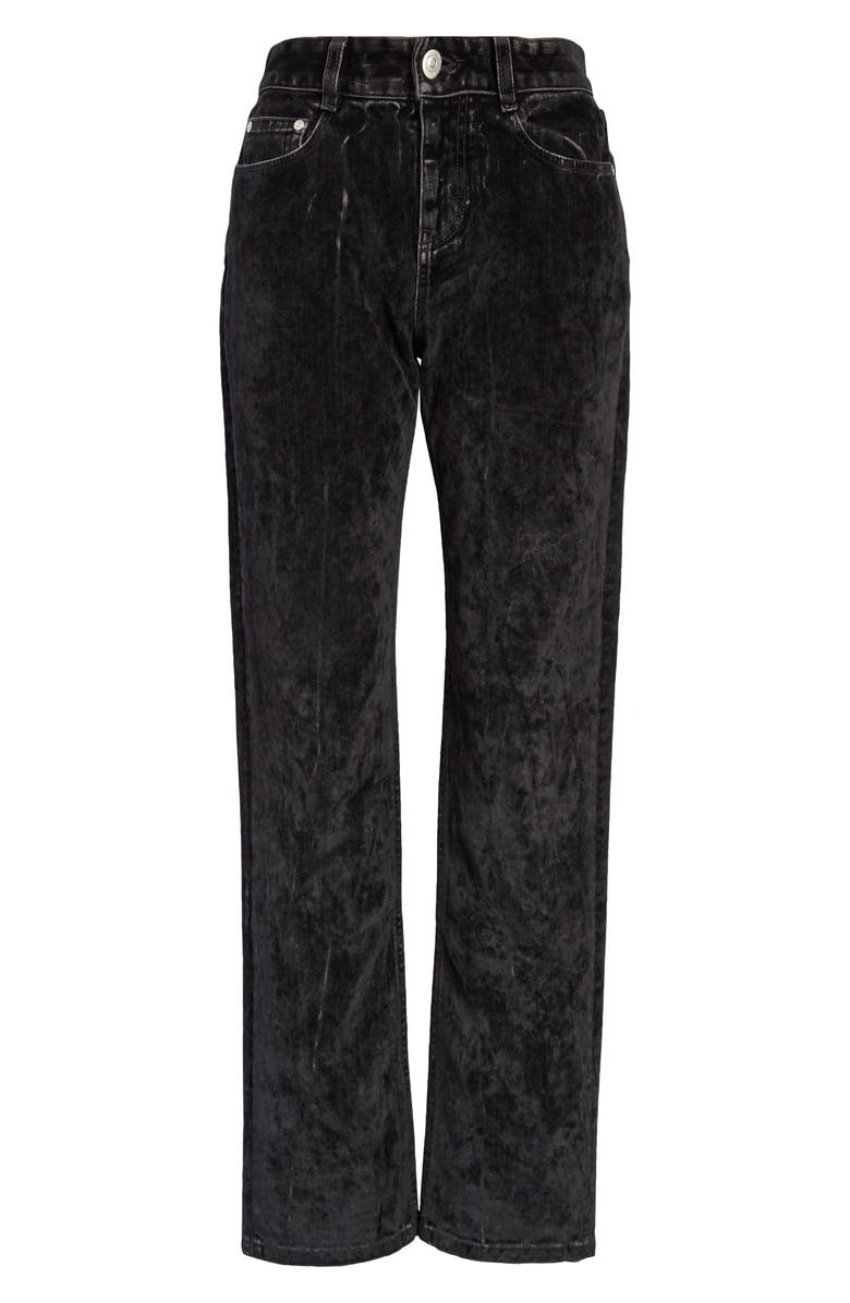 Stella McCartney Velvet Denim High Waist Straight Leg Jeans, Alternate, color,
