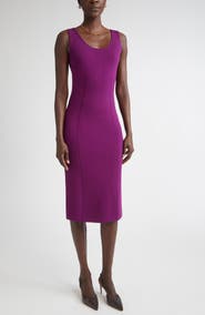 ST. JOHN Sleeveless Milano Knit Sheath Dress