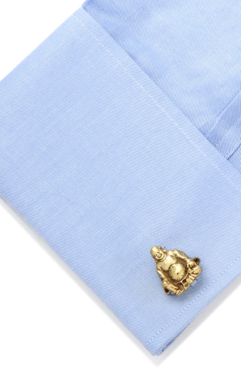 Cufflinks, Inc. Smiling Buddha Cuff Links, Alternate, color, Metallic Gold