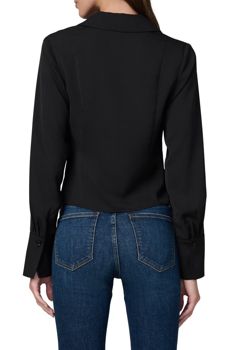 The Iris Notched Collar Shirt, Alternate, color, BLACK
