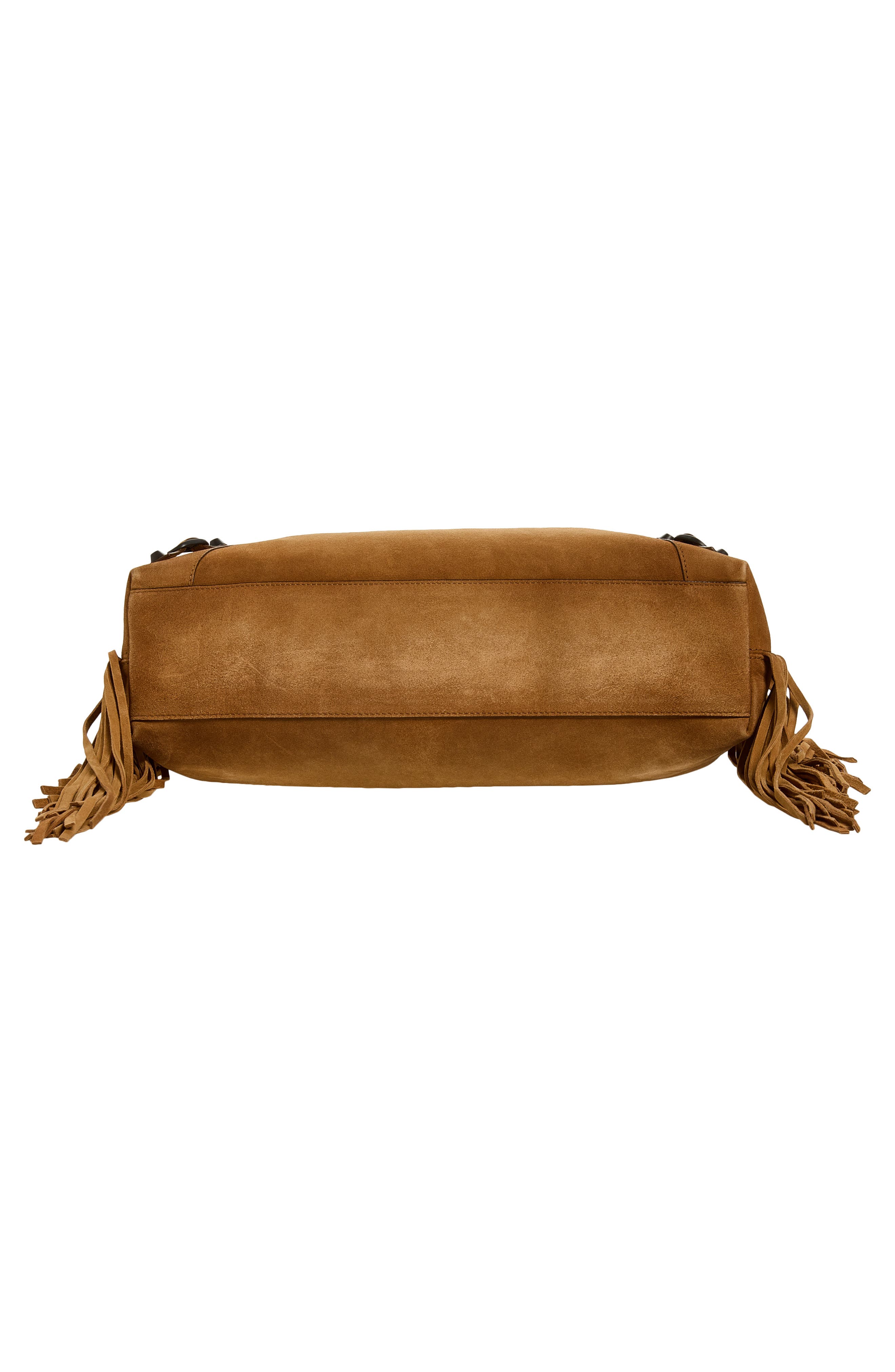 Medium Le City Fringe Waxed Suede Hobo Bag, Alternate, color, 2533 CAMEL