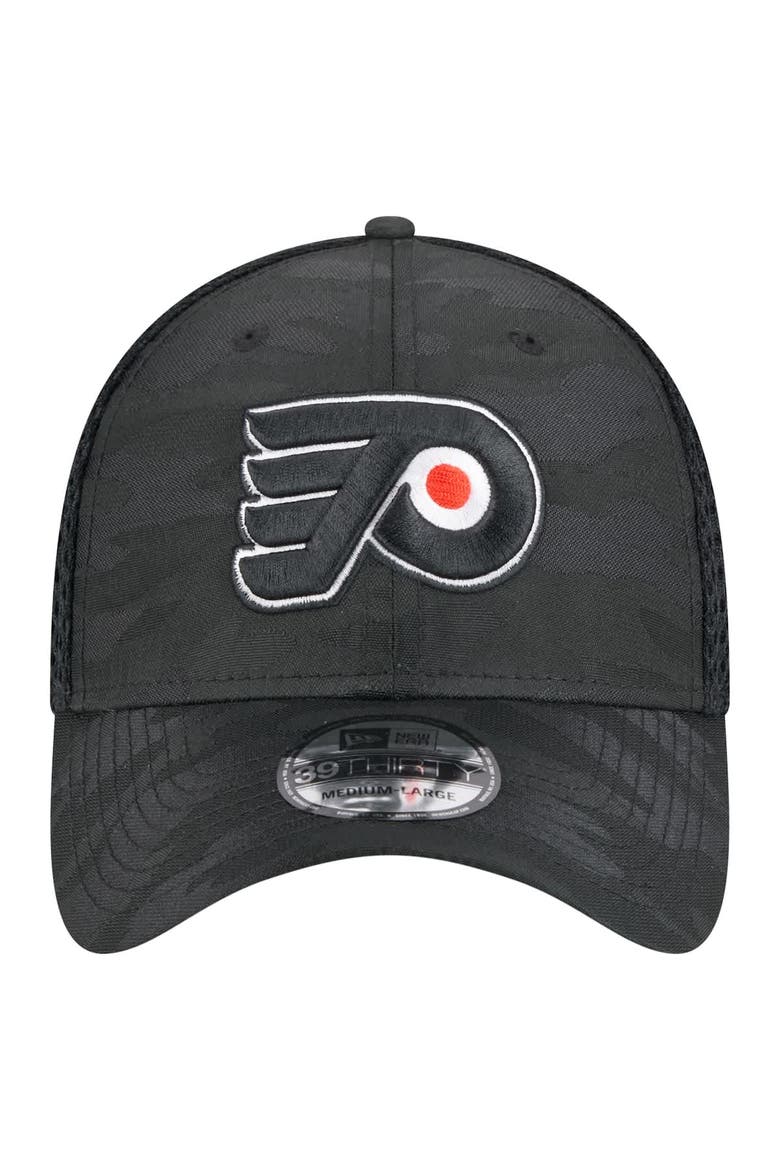 Men's New Era  Black Philadelphia Flyers Active Subtle Camo 39THIRTY Flex Hat, Alternate, color, Black