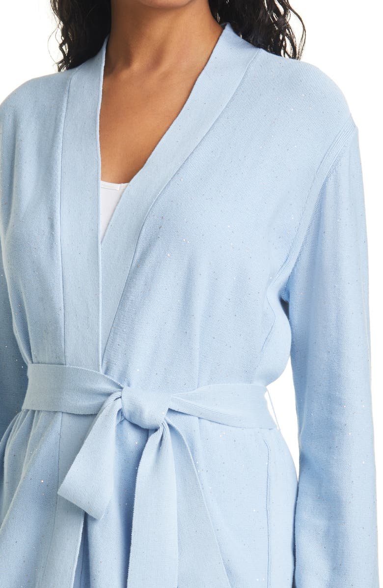 Milly Tie Front Sequin Cardigan, Alternate, color,