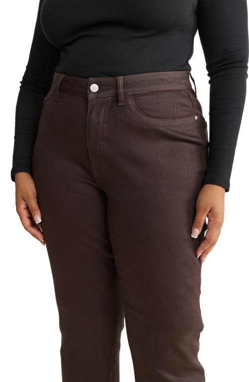 Warp & Weft Warp+weft Ase High Waist Straight Leg Jeans In Brown