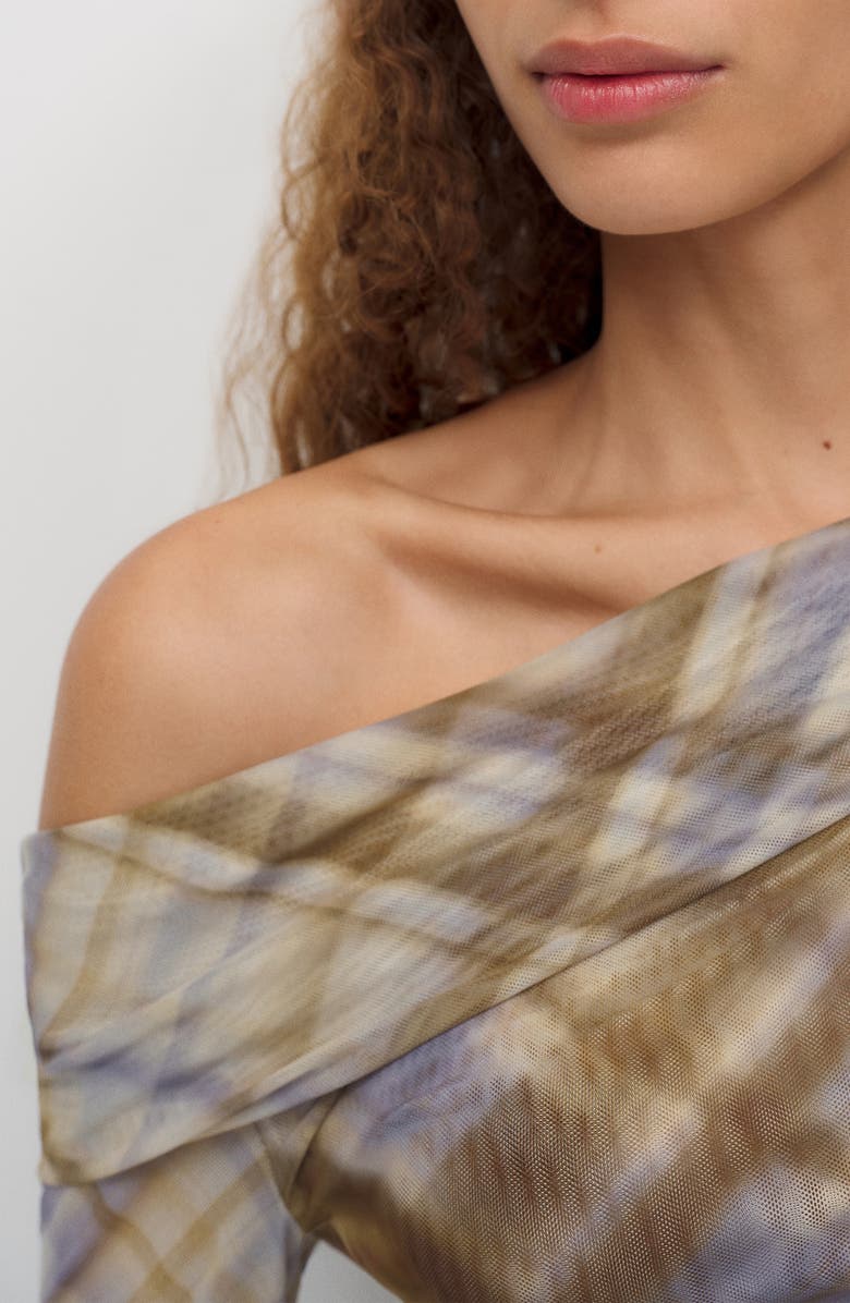 Reformation Elio Cowl Neck Top, Alternate, color, Whisper Plaid