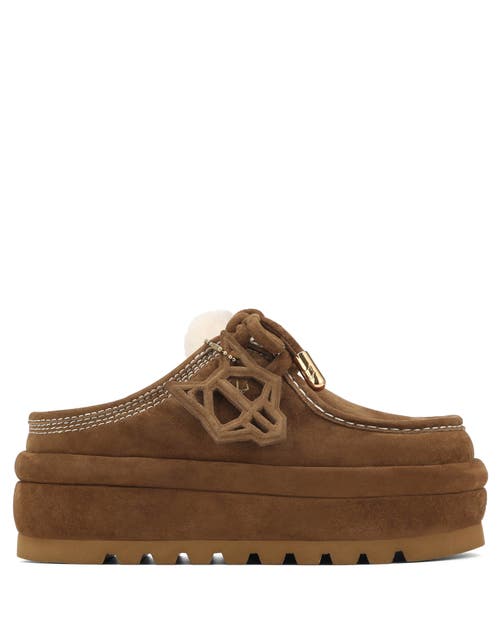 Naked Wolfe Blizzard Suede/shearling Slip-on In Animal Print