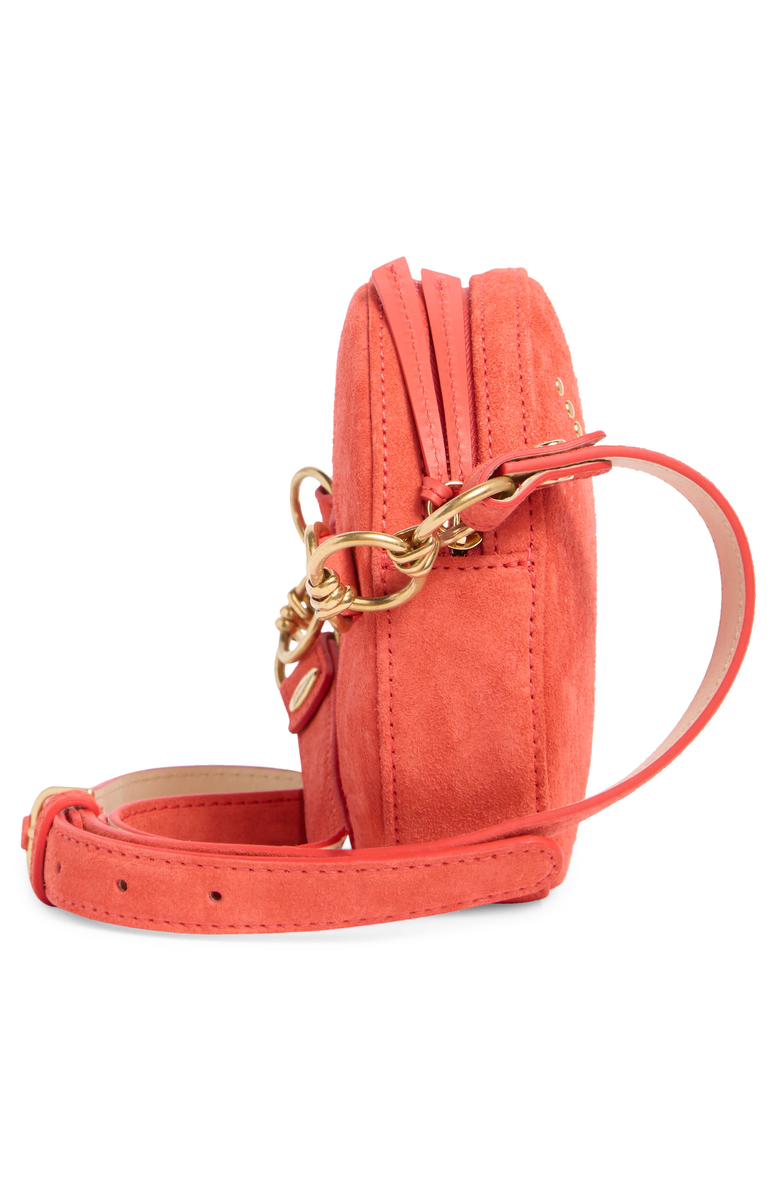 Longchamp Round Belt Bag, Alternate, color, Coral