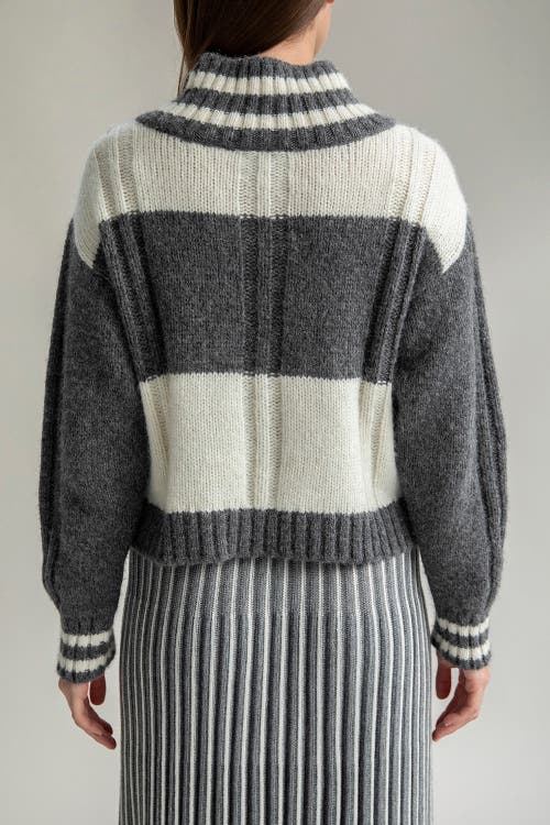Sskein Kari Pullover In Grey Ivory