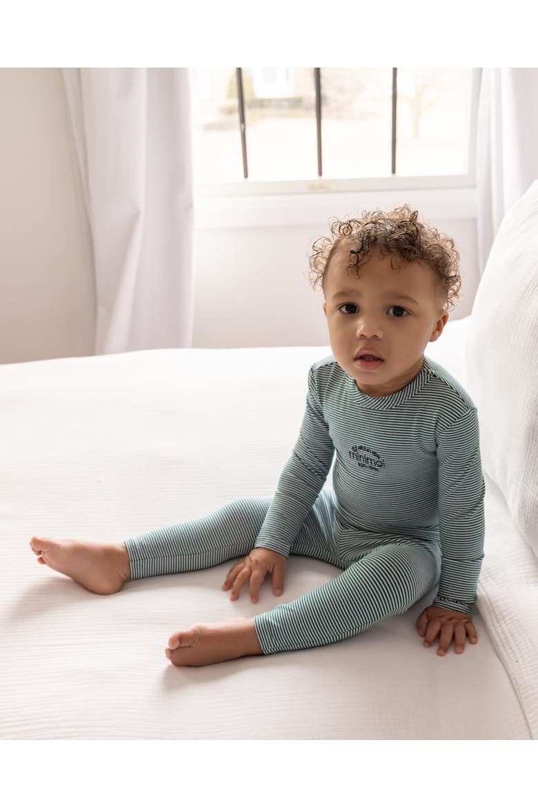 Mini-Stripe Generation Pajama Set, Alternate, color, Emerald Green