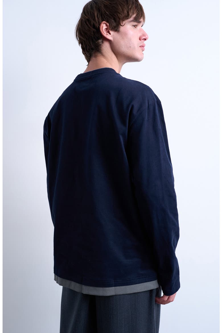 Layered Long Sleeve T-Shirt, Alternate, color, NAVY