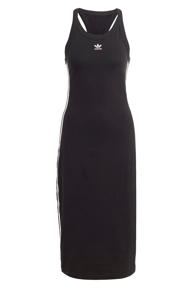 Longline Stretch Cotton Tank Dress, Alternate, color, BLACK
