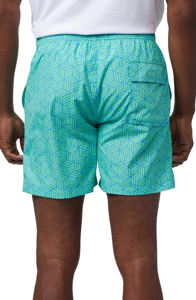Psycho Bunny Jasper Print Swim Trunks, Alternate, color, 