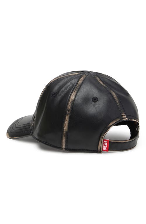 Diesel ® Heather Faux Leather Baseball Cap
