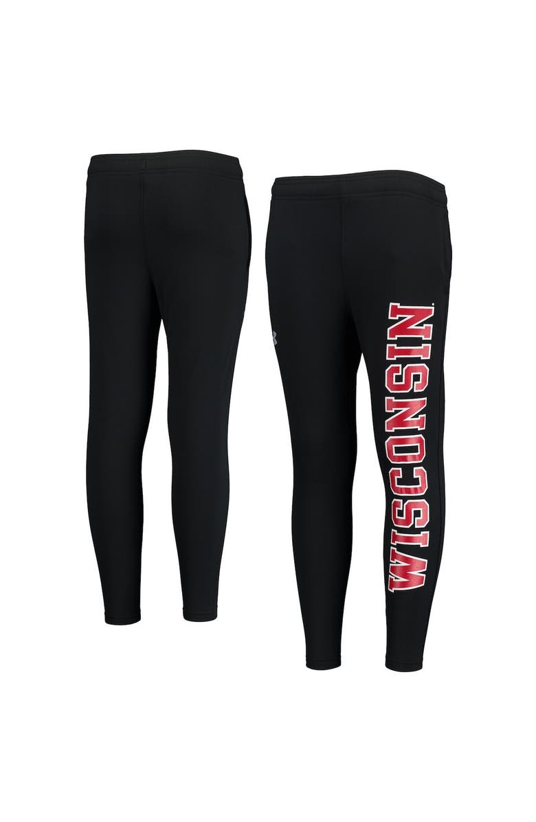 Under Armour Youth Under Armour Black Wisconsin Badgers Brawler Pants, Main, color, 