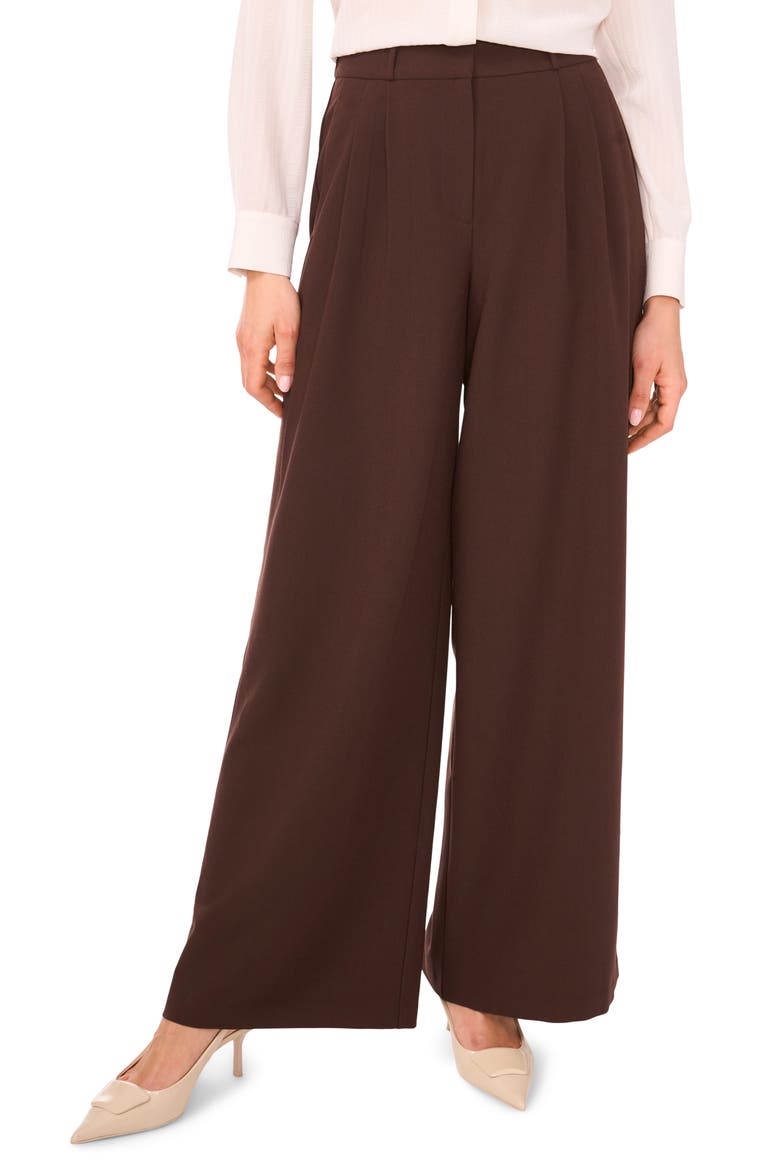 Pleated Wide Leg Pants, Main, color, ESPRESSO
