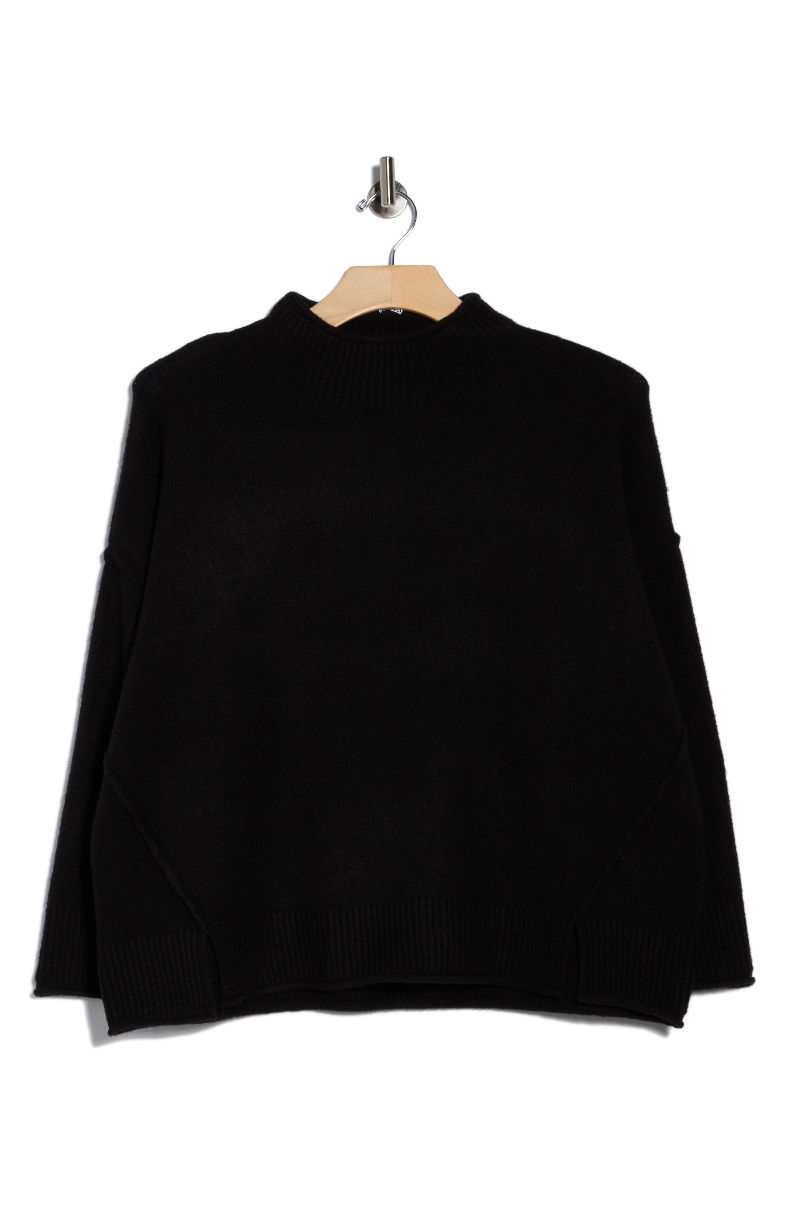 MAX STUDIO Exposed Seam Mock Neck Sweater