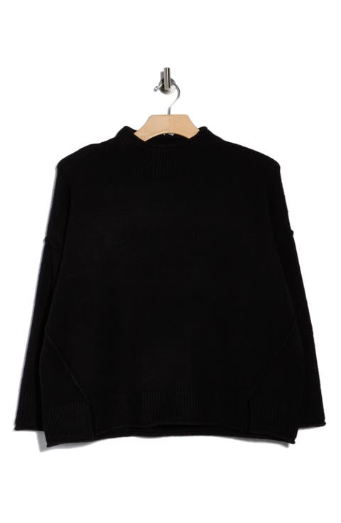Exposed Seam Mock Neck Sweater (Plus)