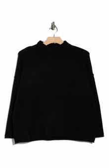 MAX STUDIO Exposed Seam Mock Neck Sweater