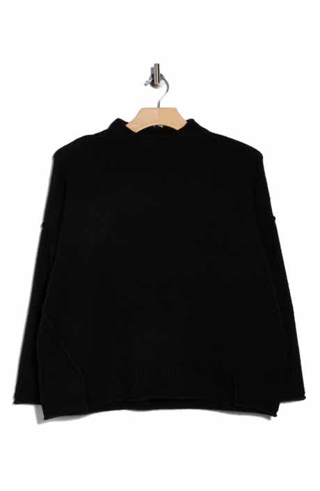 MAX STUDIO Exposed Seam Mock Neck Sweater