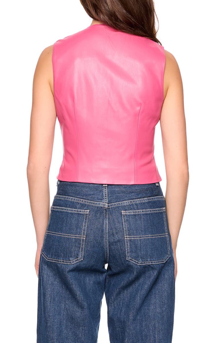 Susana Monaco Faux Leather Vest, Alternate, color, Azalea