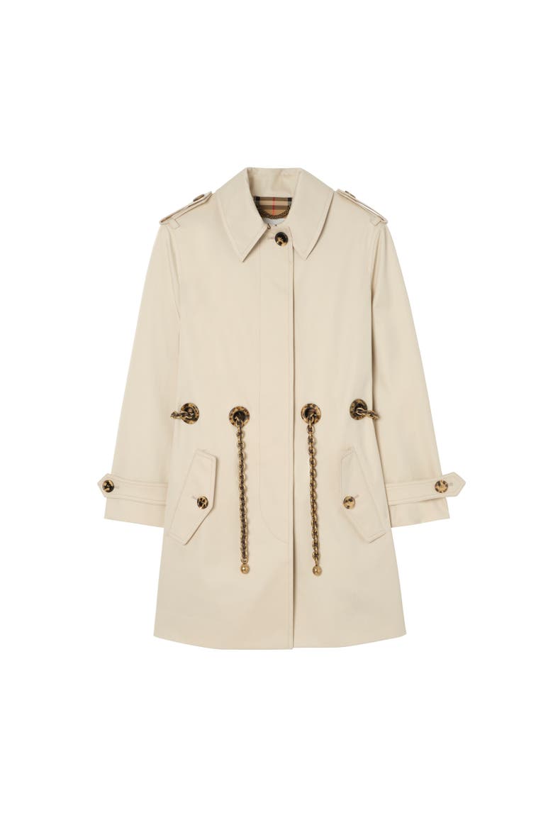Short Gabardine Stonehaven Car Coat, Alternate, color, Clam beige