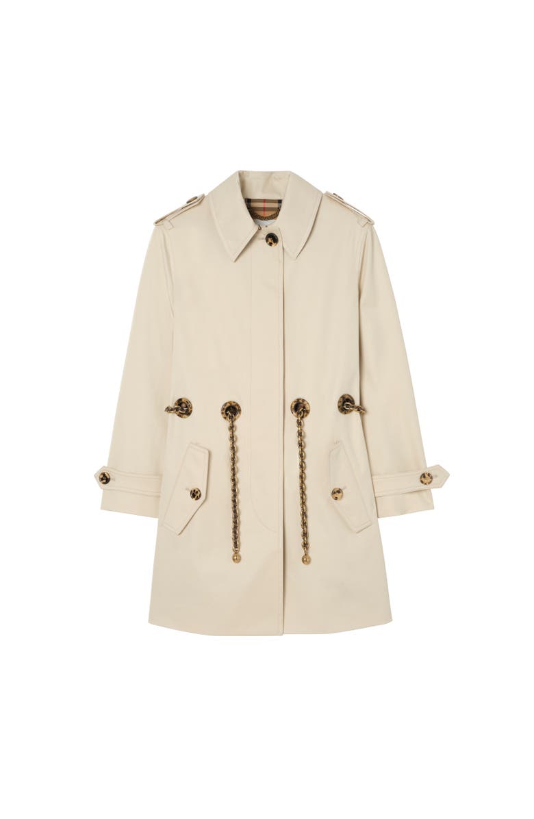 Burberry Short Gabardine Stonehaven Car Coat, Alternate, color, Clam Beige