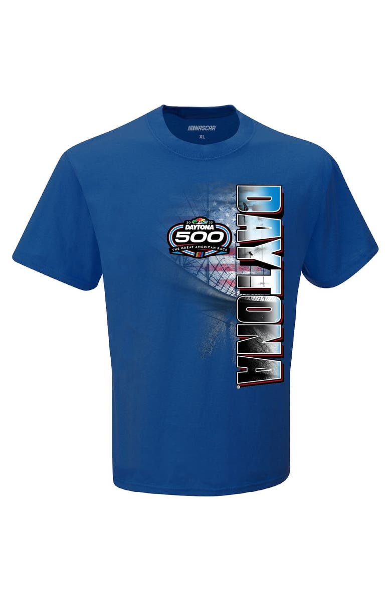 CHECKERED FLAG Men's Checkered Flag Royal 2023 Daytona 500 T-Shirt, Alternate, color,