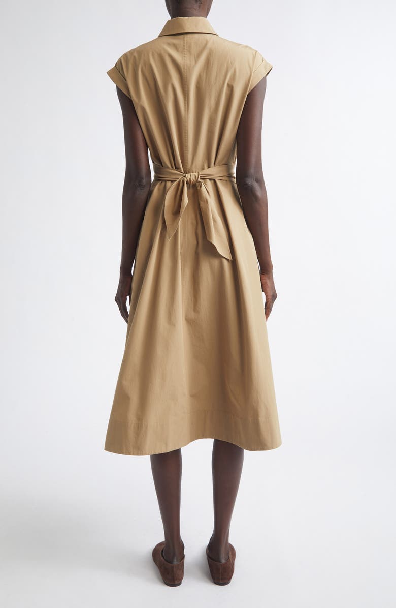 Lafayette 148 New York Organic Cotton Poplin Wrap Shirtdress, Alternate, color, Cadet Khaki
