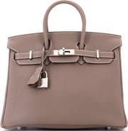 Pre-Owned Hermes Birkin Handbag Grey Togo with Palladium Hardware 25