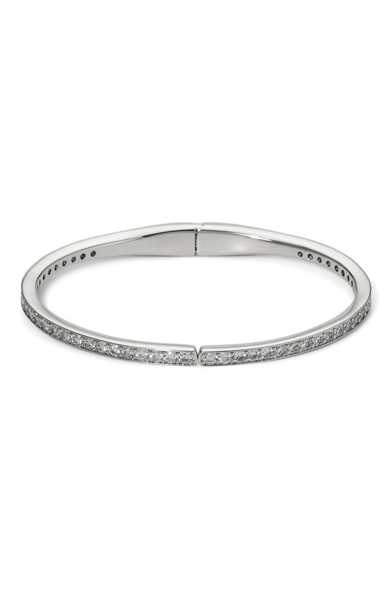 Northern Lights Cubic Zirconia Hinge Bangle, Main, color, RHODIUM