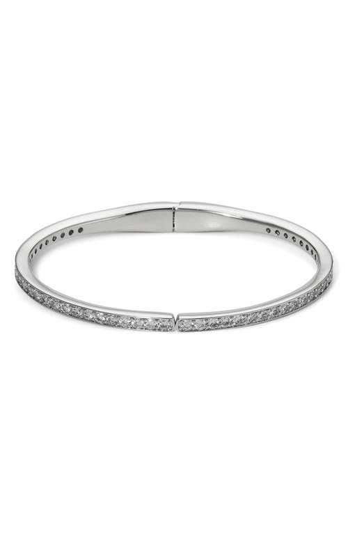 Nadri Northern Lights Cubic Zirconia Hinge Bangle in Rhodium 