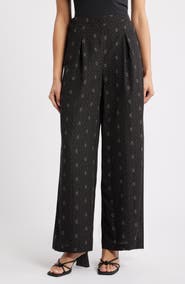 Bobeau Allover Print Wide Leg Pants