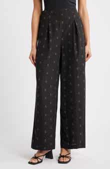 Bobeau Allover Print Wide Leg Pants