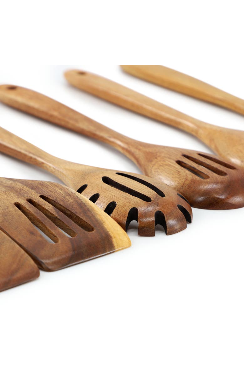Megachef 6 Piece Acacia Wood Kitchen Utensil Set, Alternate, color, 