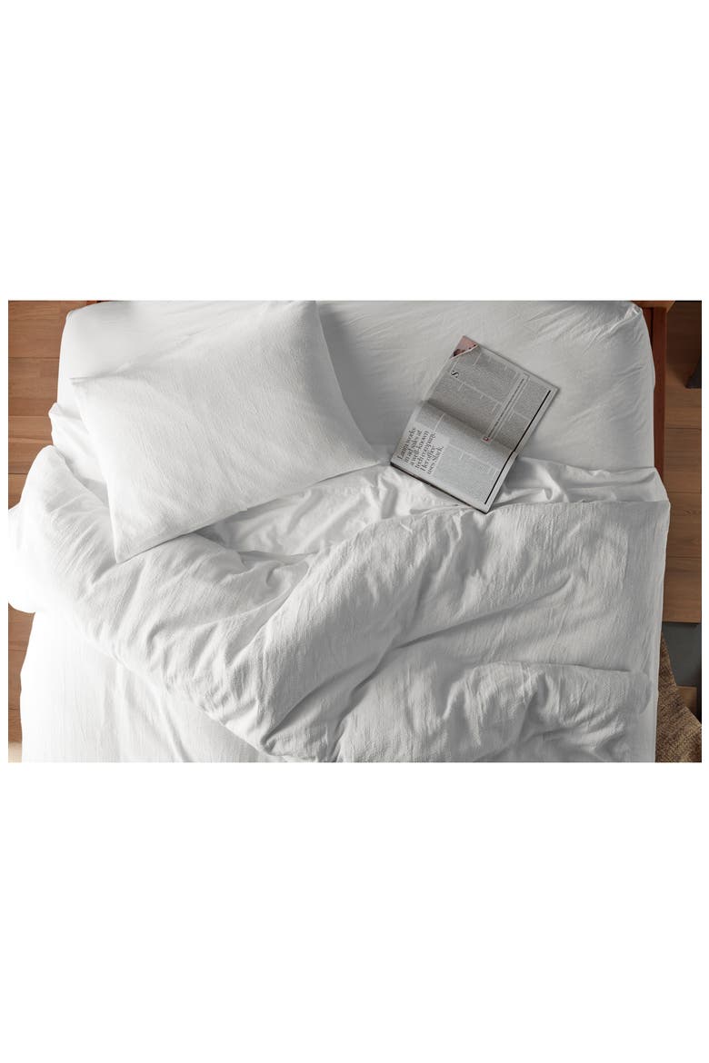 Relaxed Organic Linen Sheet Set, Alternate, color, ALPINE WHITE
