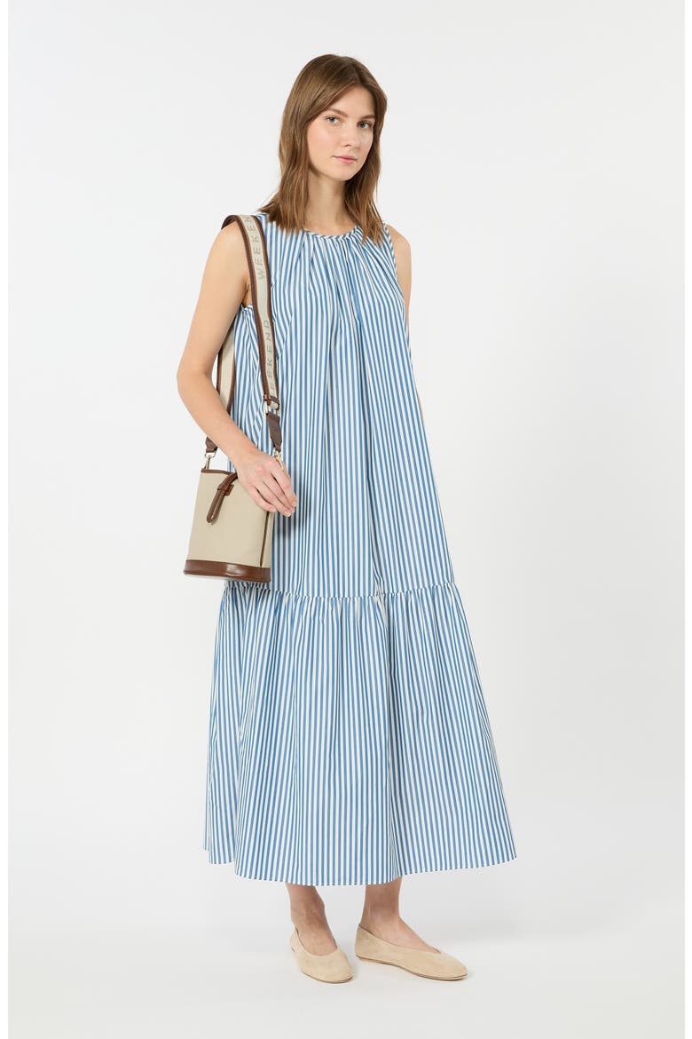 Capo Stripe Cotton Maxi Dress, Alternate, color, CORNFLOWER BLUE