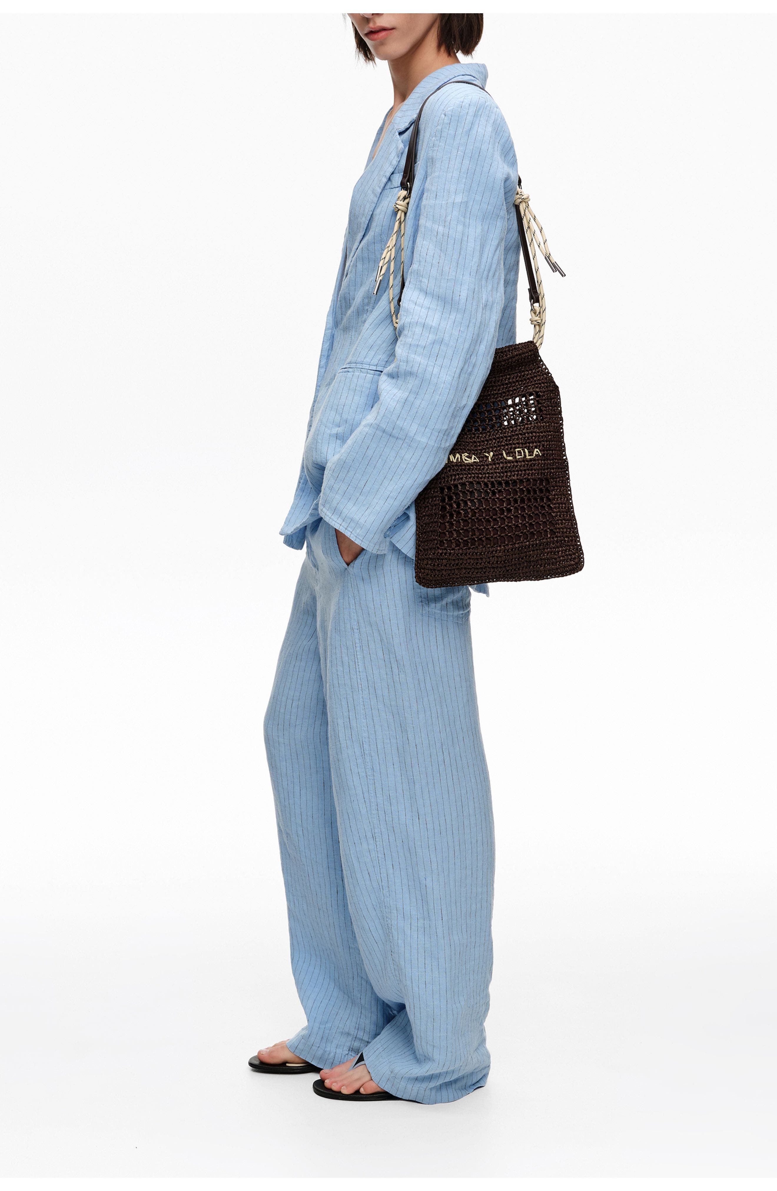 Bimba y Lola Soft Paper Mini Bag, Alternate, color, Chocolate