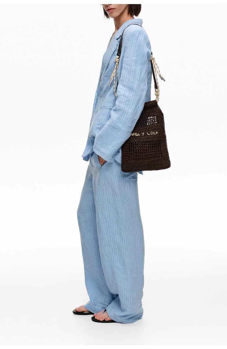 Bimba y Lola Soft Paper Mini Bag, Alternate, color, Chocolate