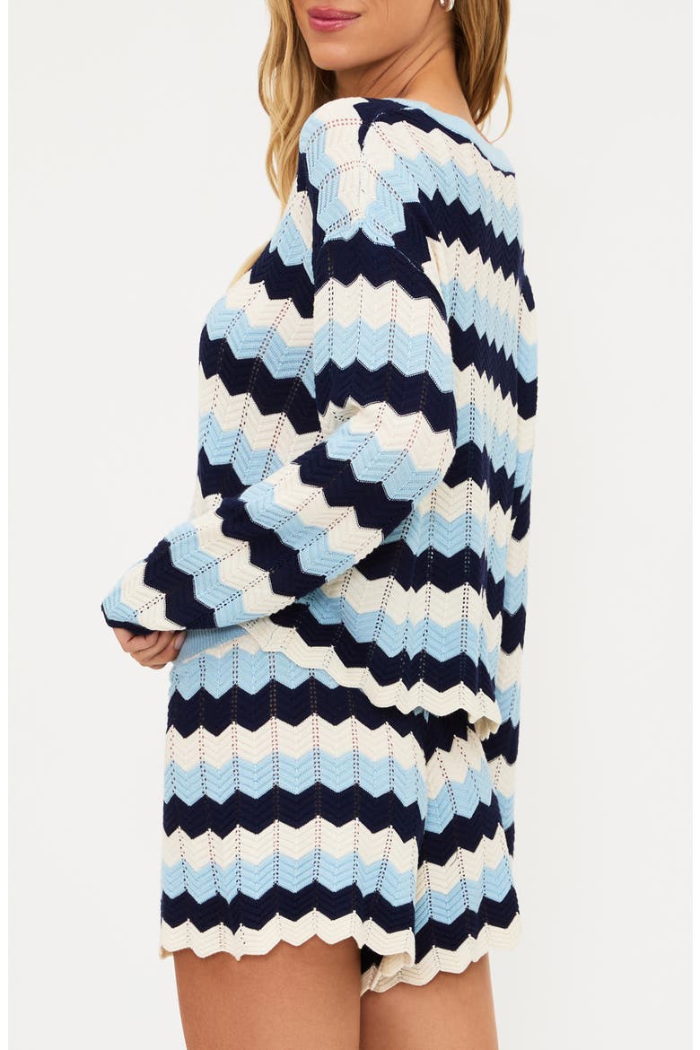 Beach Stripe Pointelle Cover-Up Sweater, Alternate, color, ULTRAMARINE CHEVRON