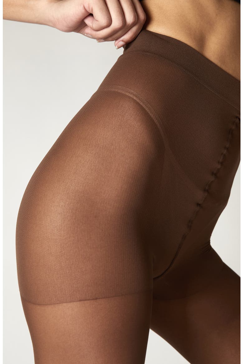 Stretch Control Sheer Pantyhose, Alternate, color, BROWN