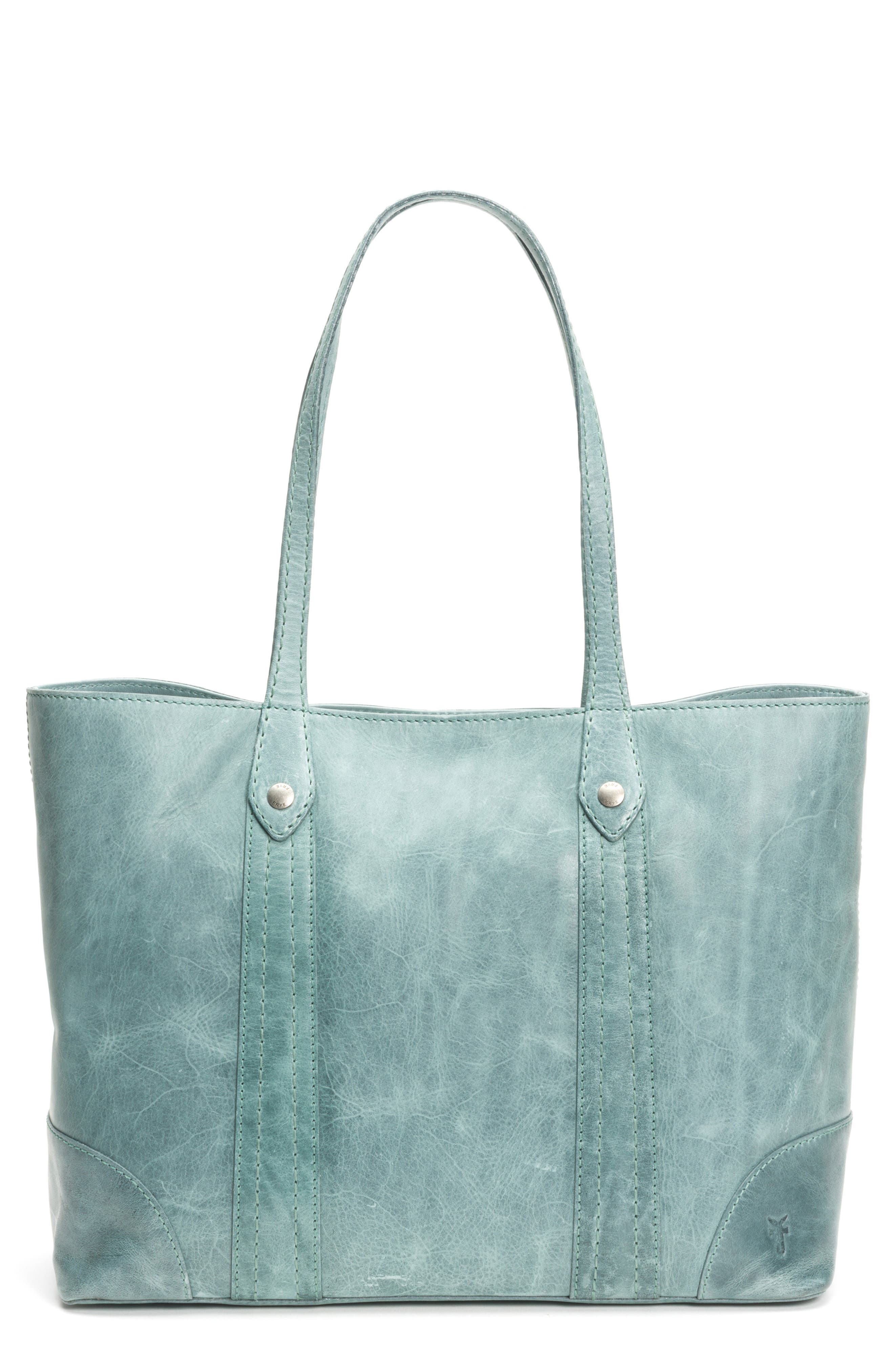 Melissa Leather Shopper, Main, color, SKY