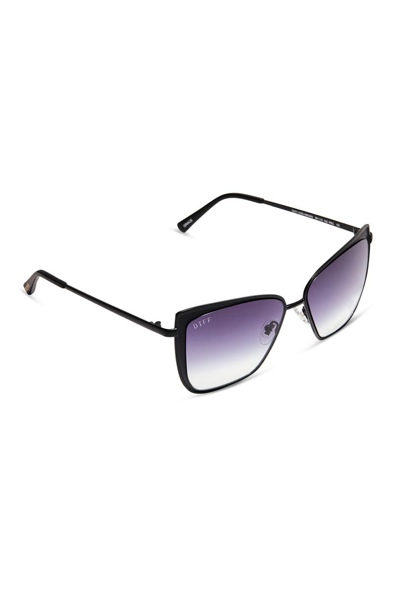 Grace 58mm Cat Eye Sunglasses, Alternate, color, BLACK