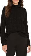 NIC+ZOE Sparkle Cable Stitch Cotton Blend Sweater