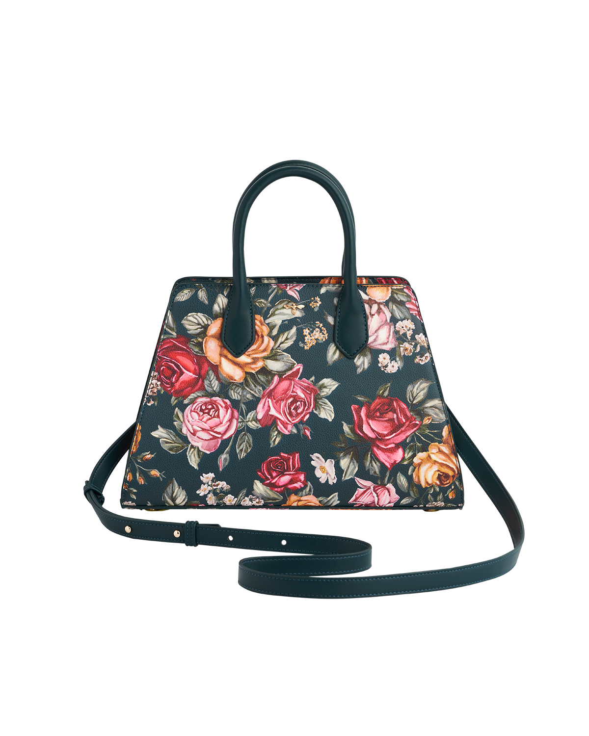 Fable England Roses Teal Structured Medium Tote, Main, color, Teal
