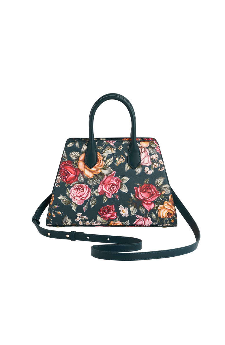 Fable England Roses Teal Structured Medium Tote, Main, color, Teal