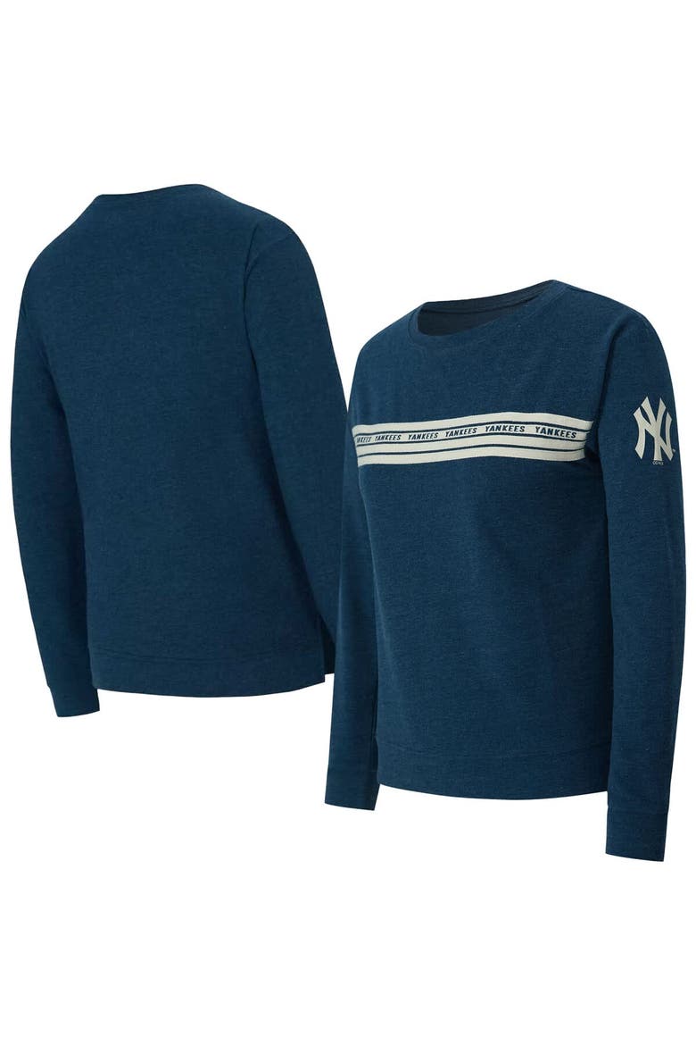 Women's Concepts Sport Navy New York Yankees Birch French Terry Long Sleeve T-Shirt, Main, color, Navy